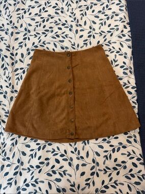 Altar'd State Brown Snap-Front Circle Skirt